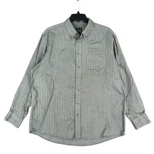Jos A Bank Dress Shirt Mens XL Button Front Herringbone Formal Business Office